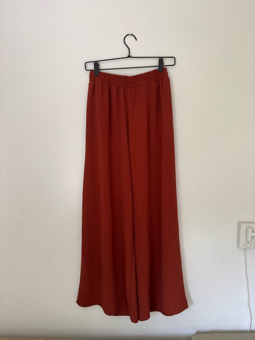 Wide Leg Elastic Waist Pants - Rust Size Small comfort waist Zara